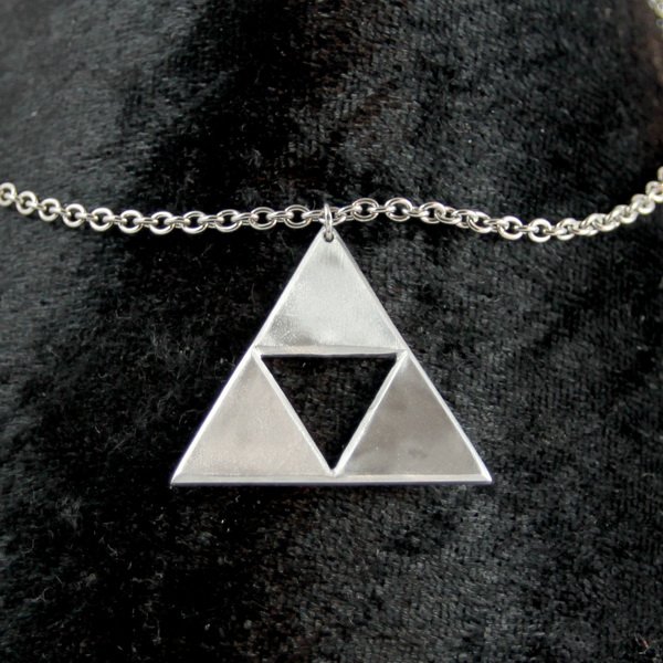 Pendentif Triforce Zelda sur chaîne acier inox.