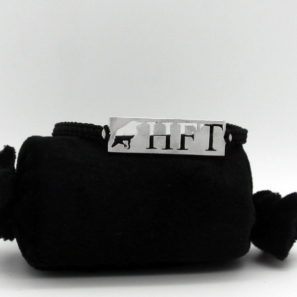 Bracelet Corbeau HFT en aluminium 1.1x3.7cm montage paracorde