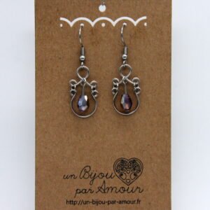 Boucles d’oreilles baroque perle cristal de bohème. (Multi Coloris)