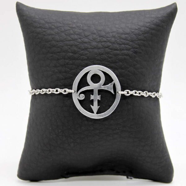 Bracelet Prince Love Symbol monté sur chaine acier inoxydable