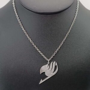 Pendentif symbole Fairy Tail en aluminium sur chaîne acier inox 3cm
