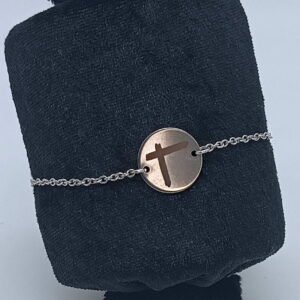 Bracelet Petite plaque ronde Indochine gravée par infrarouge