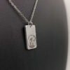 Pendentif Chat En Acier Inoxydable Gravé Main - Collier Chat Et Rose - Argenté