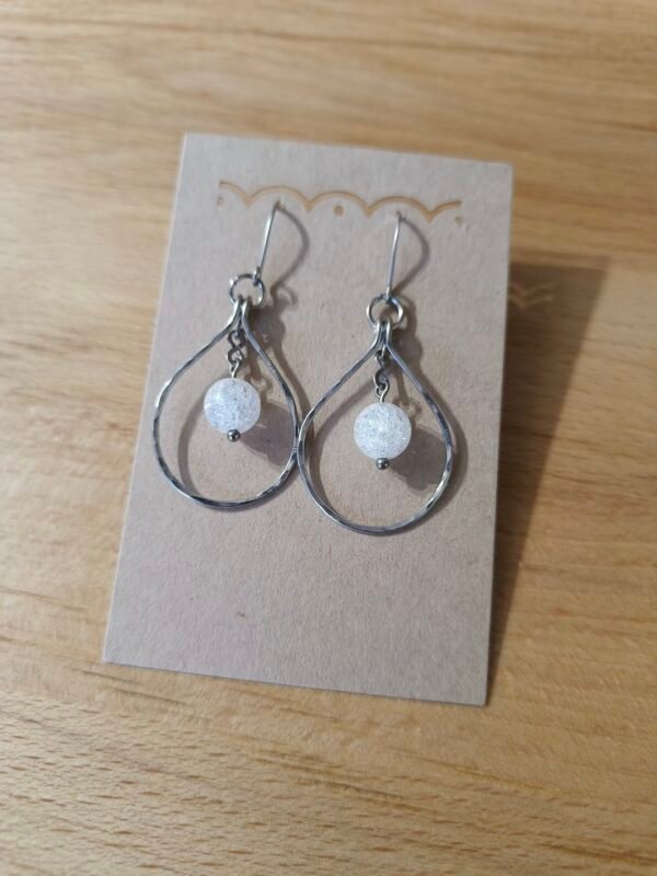 Boucles d'oreilles pendantes - perles Type "Cristal de roche"